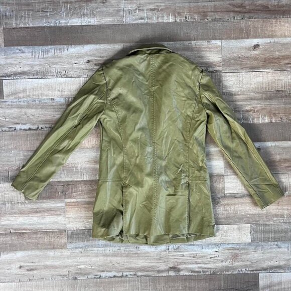 Hutch Anthropologie Green Faux Leather Blazer Size XS - Picture 6 of 8